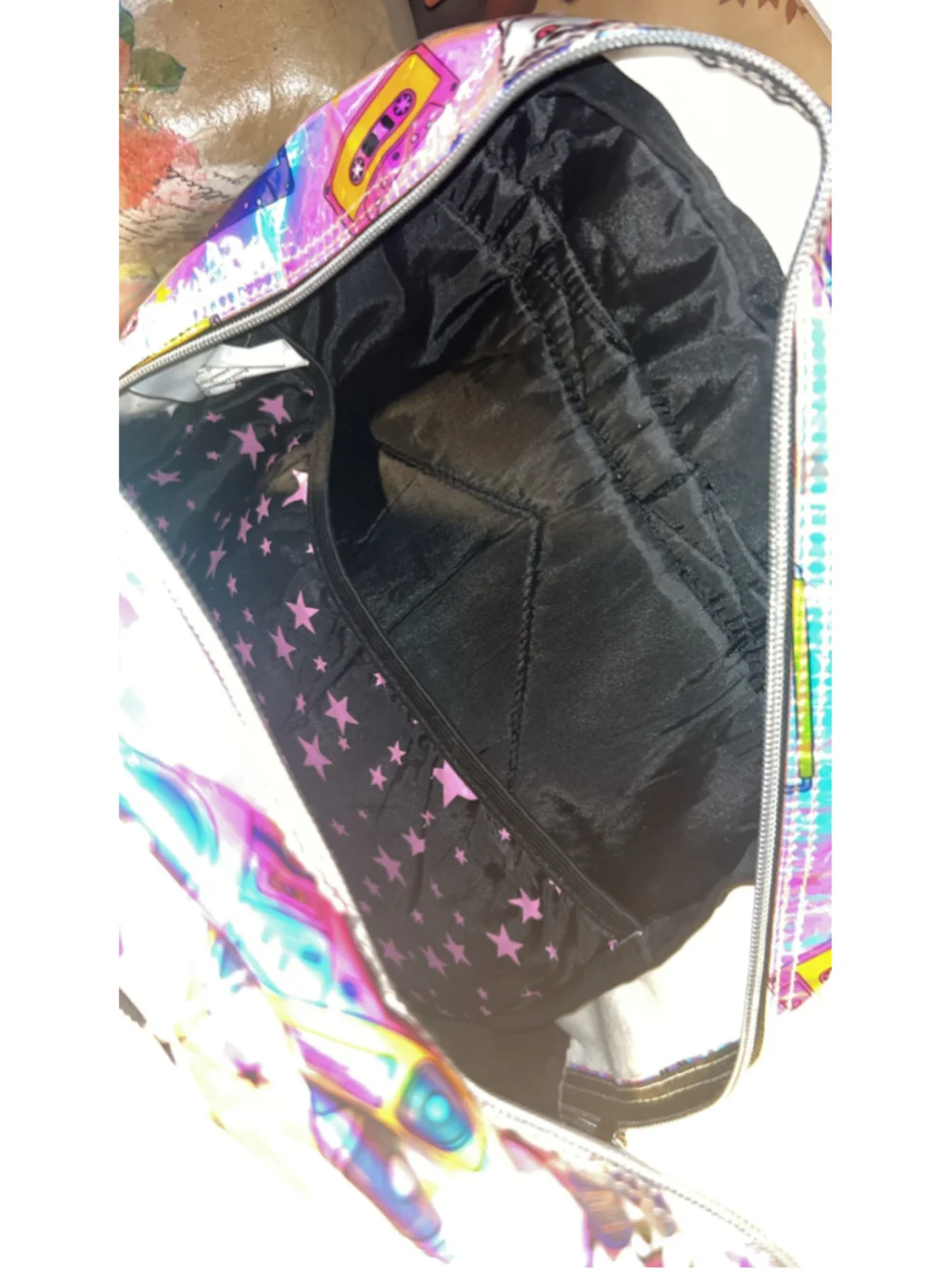 Women's Unbranded Corgi Print Holographic Backpack One Size Blue Multi-color